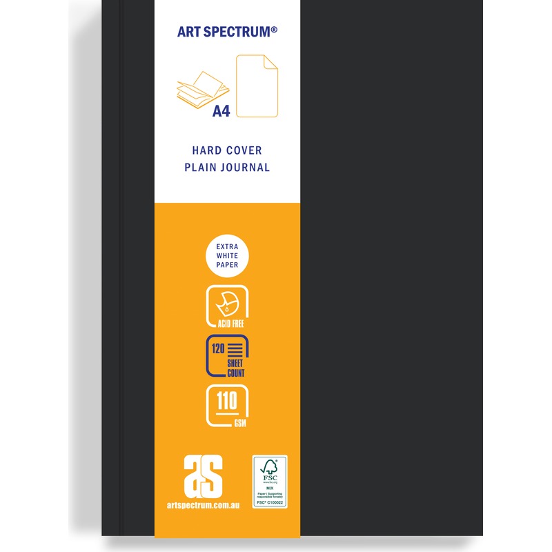 Dark Slate Gray Art Spectrum A4 Black Hard Cover Visual Diary  110gsm 240 pages Pads