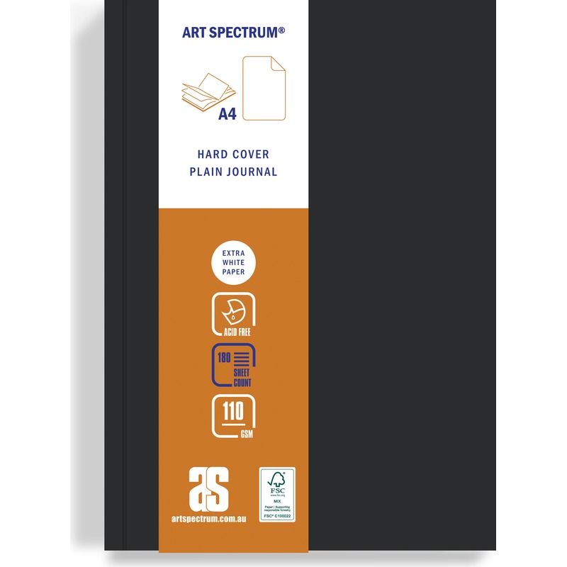 Dark Slate Gray Art Spectrum A4 Black Hard Cover Visual Diary  110gsm 360 pages Pads