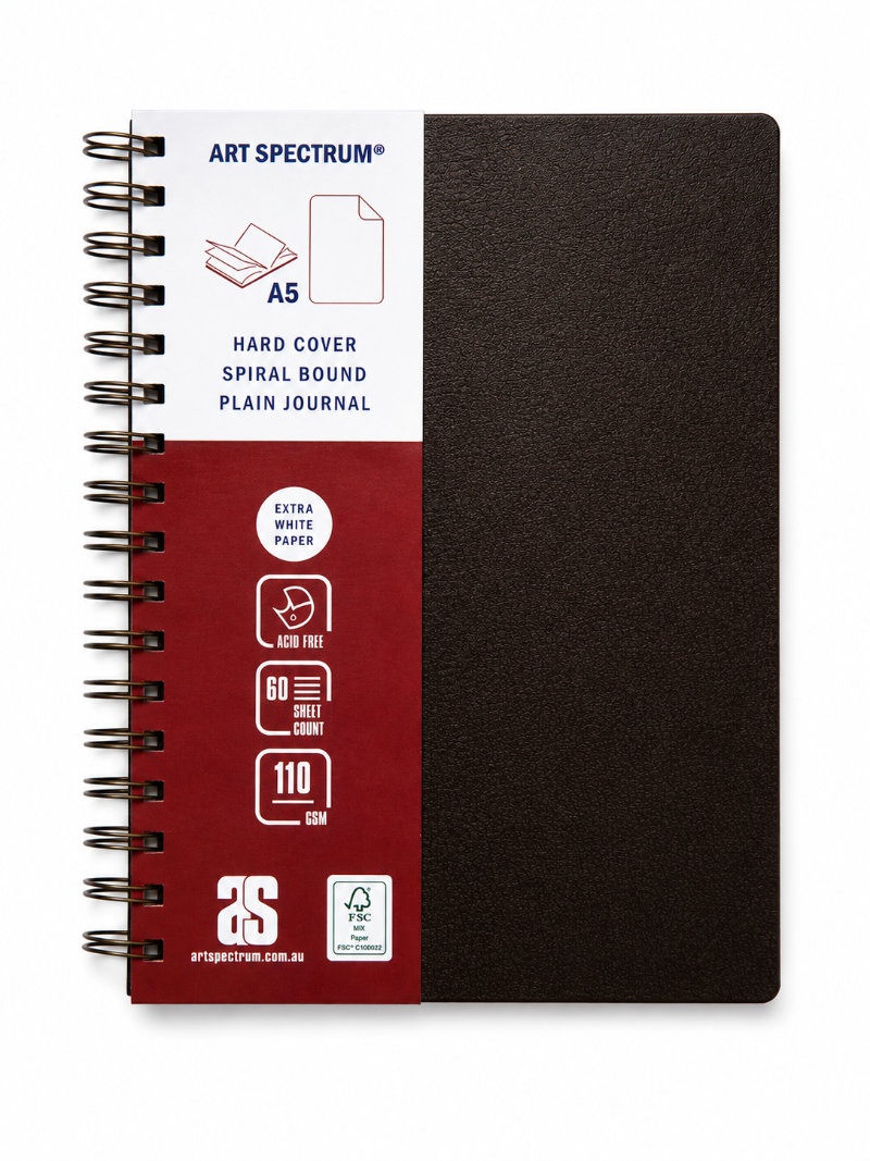 Black Art Spectrum Executive Feaux Leather Drawing Journal, 60 Sheet, A5 Journals & Notebooks