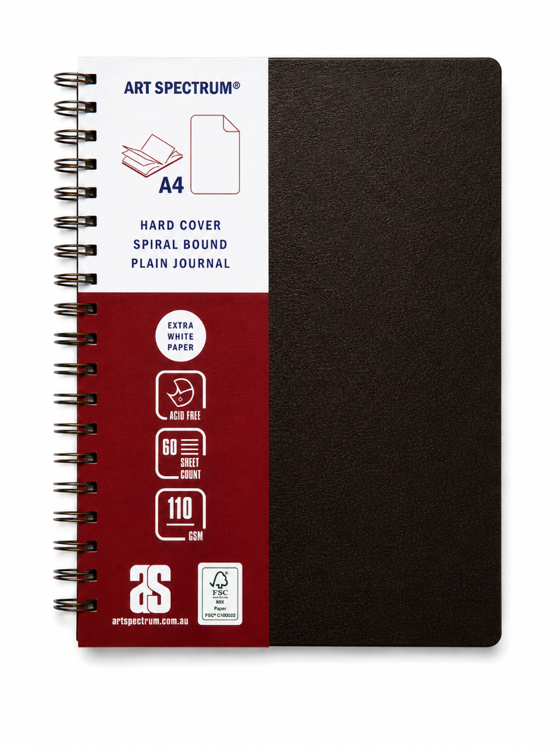 Black Art Spectrum Executive Feaux Leather Drawing Journal, 60 Sheet, A4 Journals & Notebooks