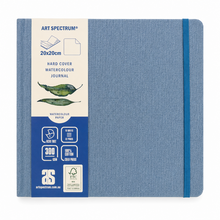 Light Slate Gray Art Spectrum Watercolour Hard Cover Journal, Blue Linen Cover, 20X20cm Journals & Notebooks
