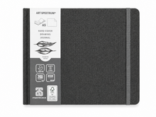 Dark Slate Gray Art Spectrum Drawing Hard Cover Journal, Charcoal Linen Cover, A5 Journals & Notebooks