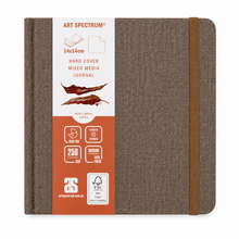 Dark Olive Green Art Spectrum Mixed Media Hard Cover Journal, Tan Linen Cover, 14X14cm Journals & Notebooks