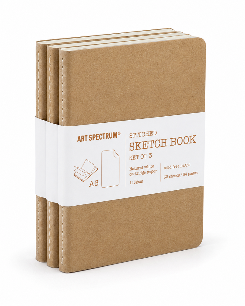 Lavender Art Spectrum Stitched Sketch Books, 110Gsm, A6, 32 Sheets, 3Pk Journals & Notebooks