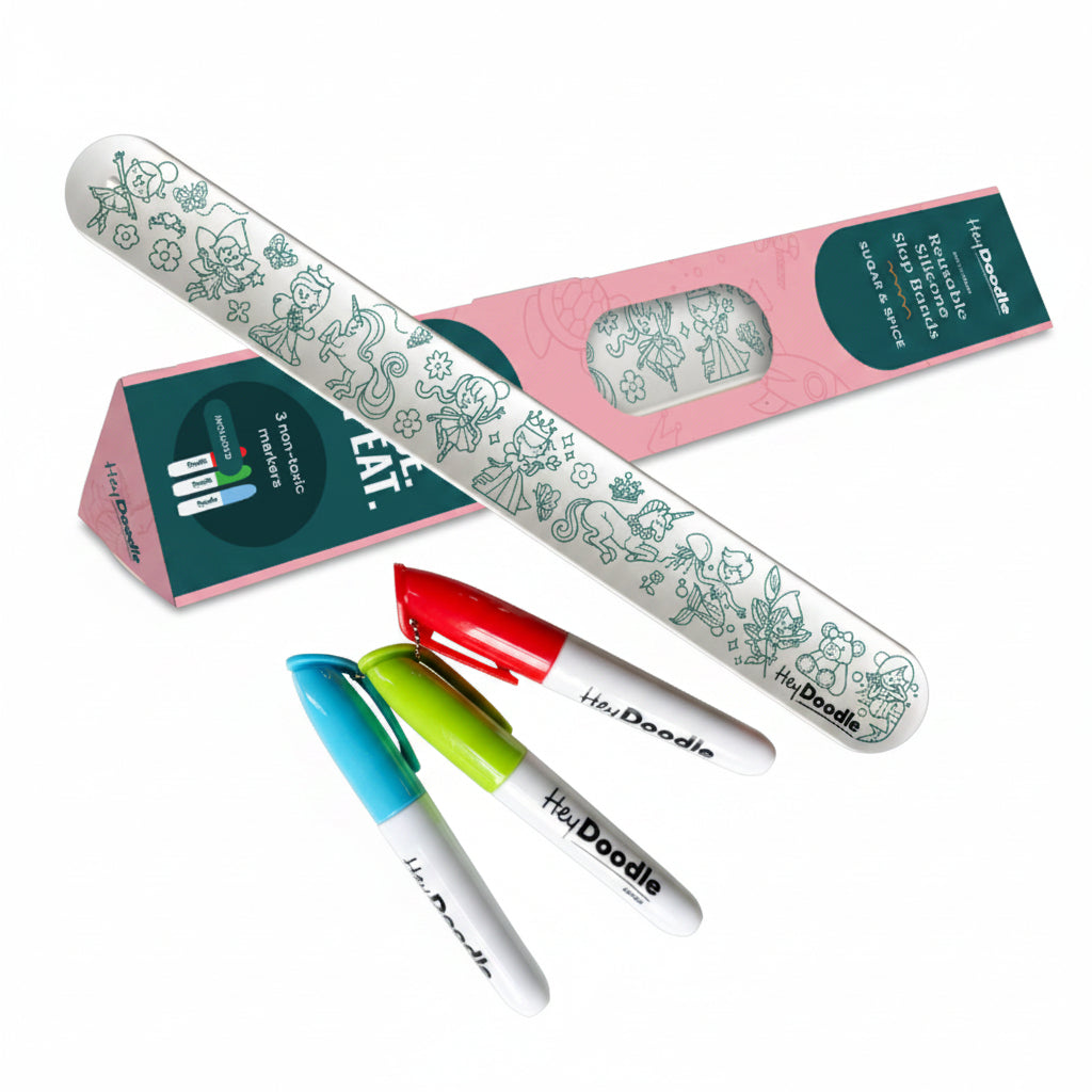 White Smoke HeyDoodle Sugar & Spice Sketchband - Reusable Colouring & Doodle Slap Bracelet Kids Colouring Books