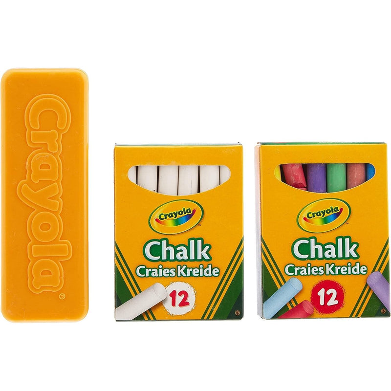 Crayola Chalk n Duster Set (Pack of 24 Chalk Sticks)