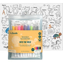 White Smoke HeyDoodle Into the Wild Classic Colouring & Doodle Mat, A3 Kids Colouring Books