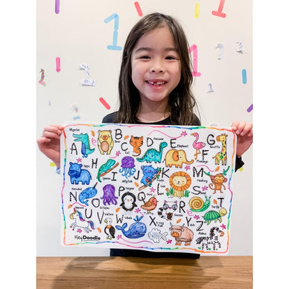 Lavender HeyDoodle Into the Wild Classic Colouring & Doodle Mat, A3 Kids Colouring Books