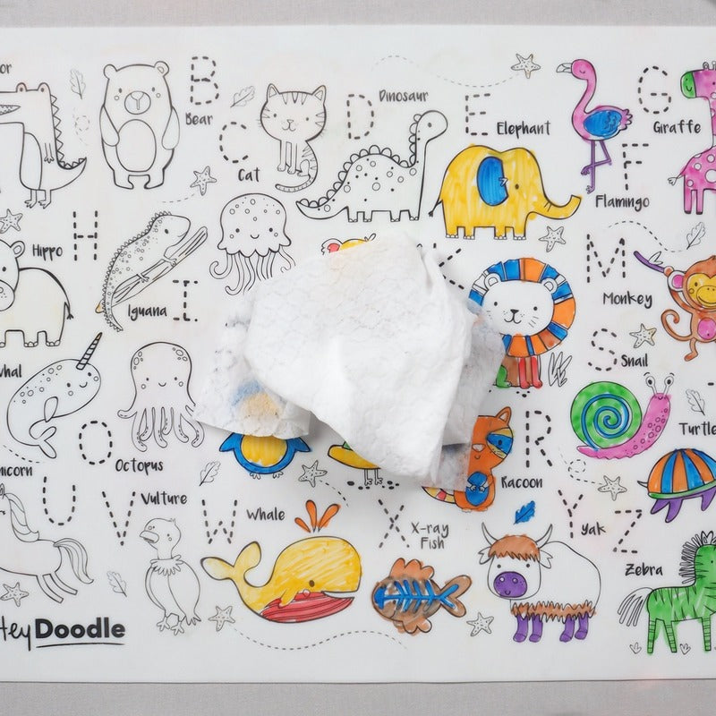 Light Gray HeyDoodle Into the Wild Classic Colouring & Doodle Mat, A3 Kids Colouring Books