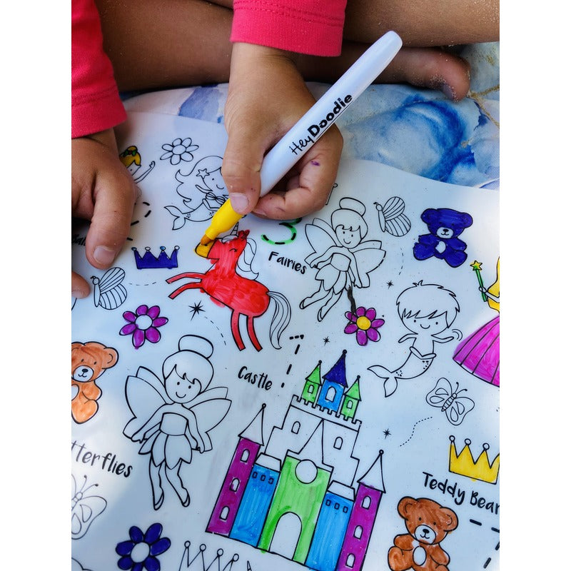 Dark Gray HeyDoodle Sugar & Spice Classic Colouring & Doodle Mat, A3 Kids Colouring Books