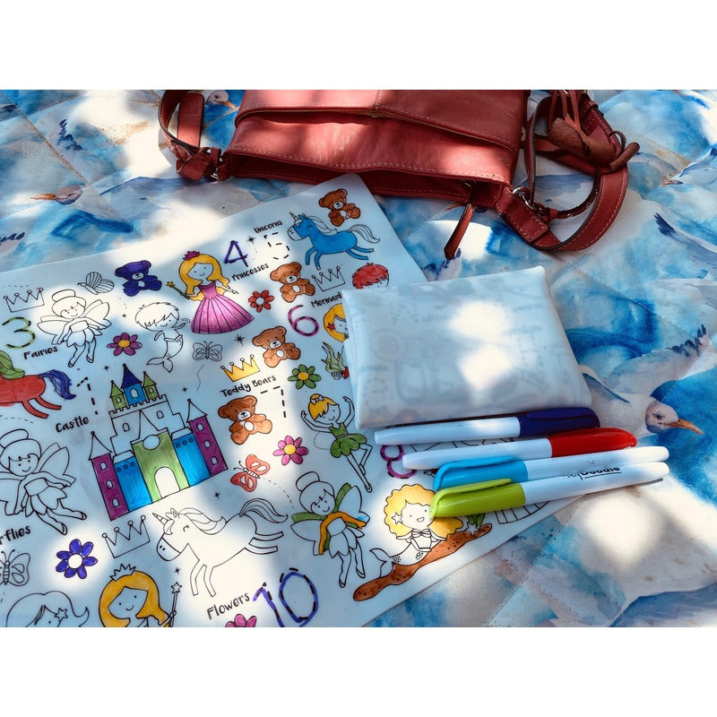 Light Slate Gray HeyDoodle Sugar & Spice Classic Colouring & Doodle Mat, A3 Kids Colouring Books