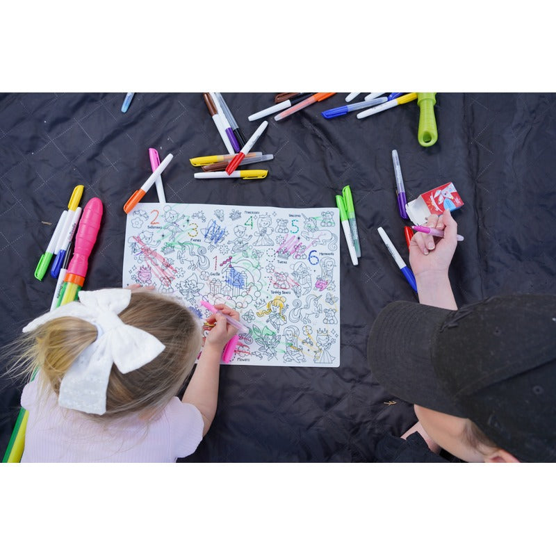 Dark Slate Gray HeyDoodle Sugar & Spice Classic Colouring & Doodle Mat, A3 Kids Colouring Books