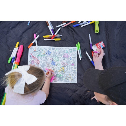 Dark Slate Gray HeyDoodle Sugar & Spice Classic Colouring & Doodle Mat, A3 Kids Colouring Books