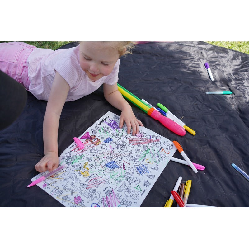 Dark Slate Gray HeyDoodle Sugar & Spice Classic Colouring & Doodle Mat, A3 Kids Colouring Books