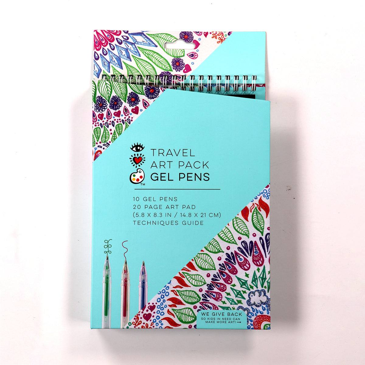 White Smoke I Heart Art  Gel Pen Travel Set Kids Activities