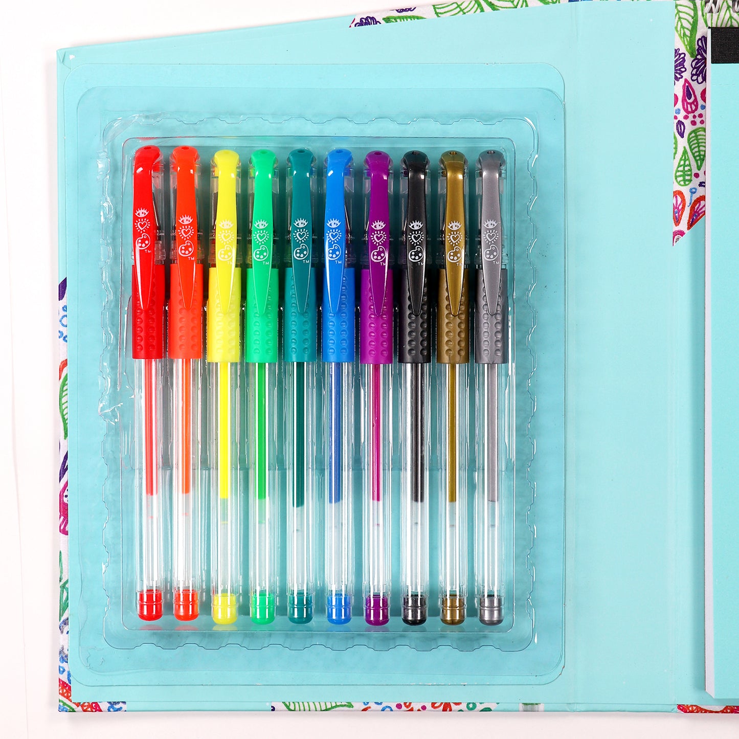 Pale Turquoise I Heart Art  Gel Pen Travel Set Kids Activities