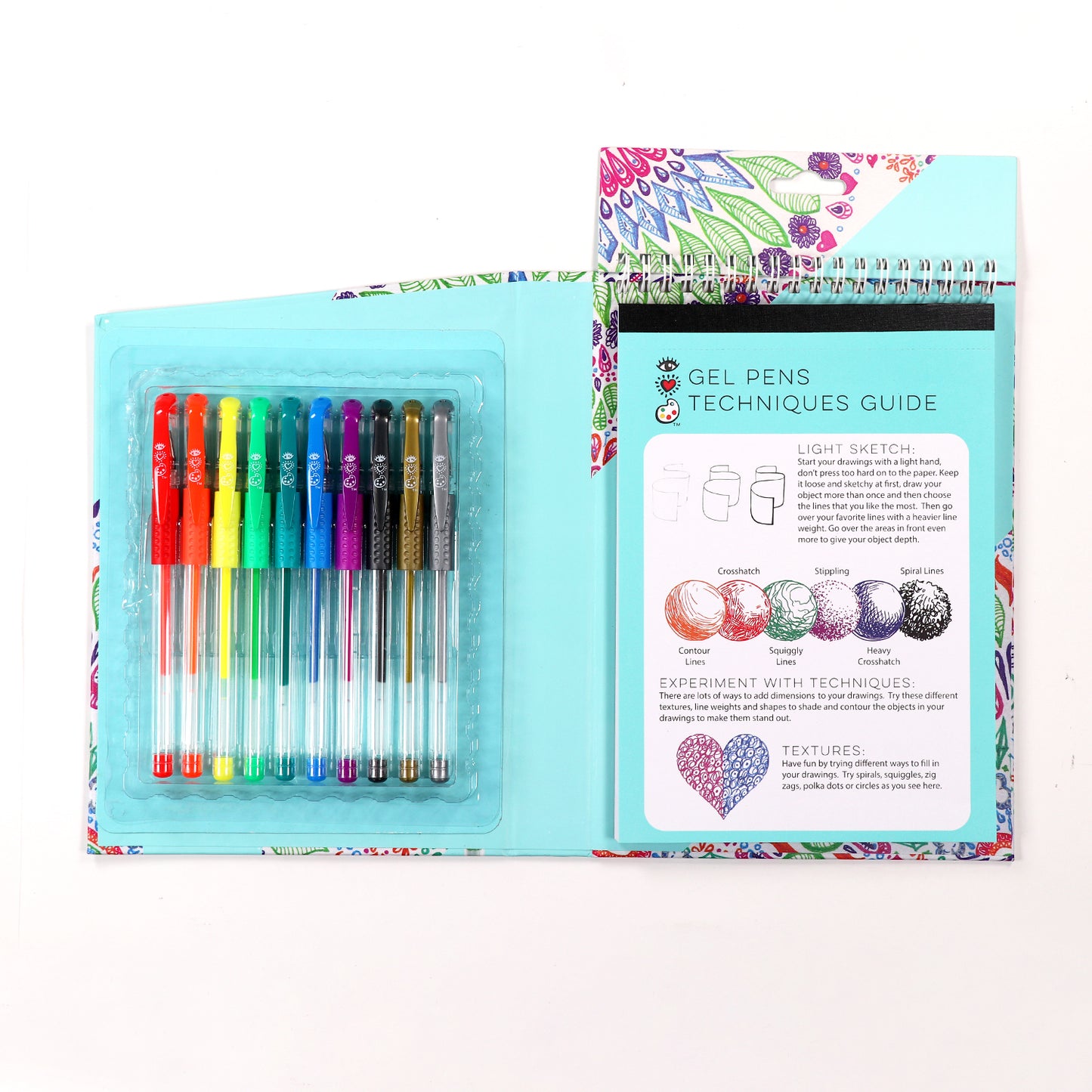 White Smoke I Heart Art  Gel Pen Travel Set Kids Activities