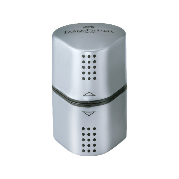 Gray Faber-Castell Grip Sharpener, Triple Hole, 1Pcs Drawing Accessories