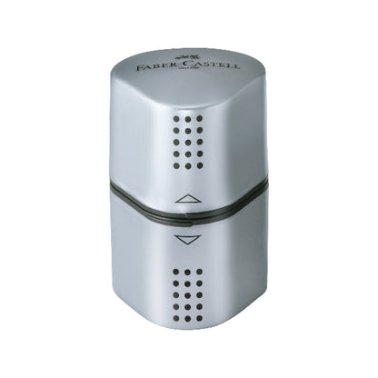 Gray Faber-Castell Grip Sharpener, Triple Hole, 1Pcs Drawing Accessories