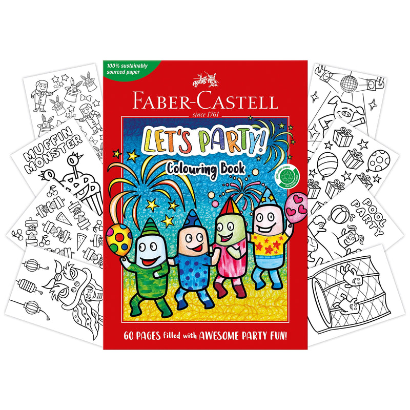 Dark Slate Gray Faber Castell Let's Party Colouring Book 60 pages Playing & Learning