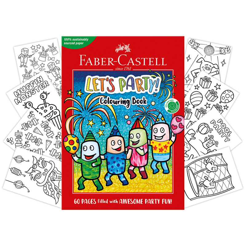 Dark Slate Gray Faber Castell Let's Party Colouring Book 60 pages Playing & Learning