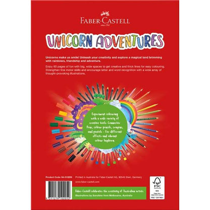 Firebrick Faber Castell Unicorn Adventures Colouring Book, A4 - 60 Pages Kids Colouring Books