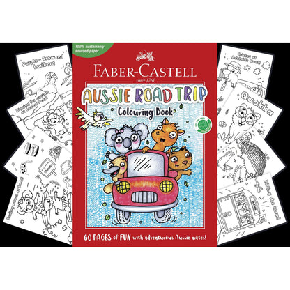 Brown Faber Castell Aussie Road Trip 60pg Colouring Book Kids Colouring Books