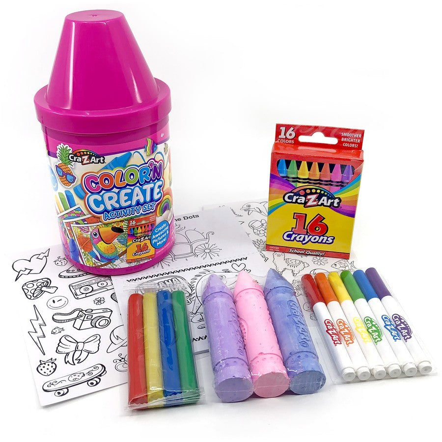White Smoke CRA-Z-ART Colour and Create Crayon Can Drawing & Writing