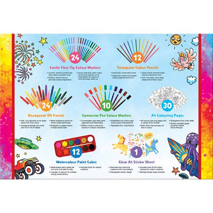 White Smoke Faber Castell Epic Creativity Case - 112 Pieces Kids Craft Kits