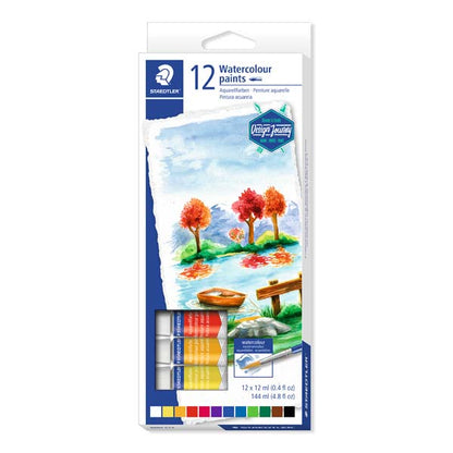 White Smoke Staedtler Design Journey Watercolour Paints, Assorted Colours, 12ml x 12Pk Watercolour Paints