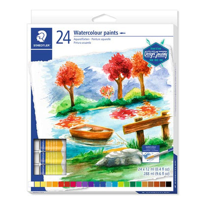 White Smoke Staedtler Design Journey Watercolour Paints, Assorted Colours, 12ml x 24Pk Watercolour Paints