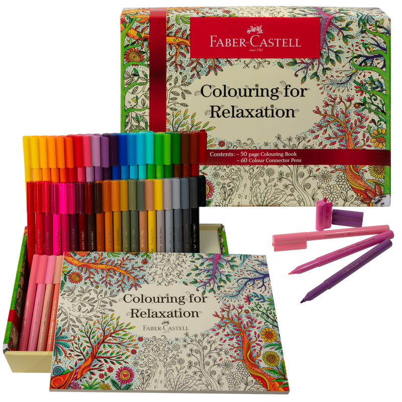 Dark Gray Faber Castell Colouring for Relaxation Gift Set Adult Colouring In Books