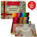 Dark Gray Faber Castell Colouring for Relaxation Gift Set Adult Colouring In Books