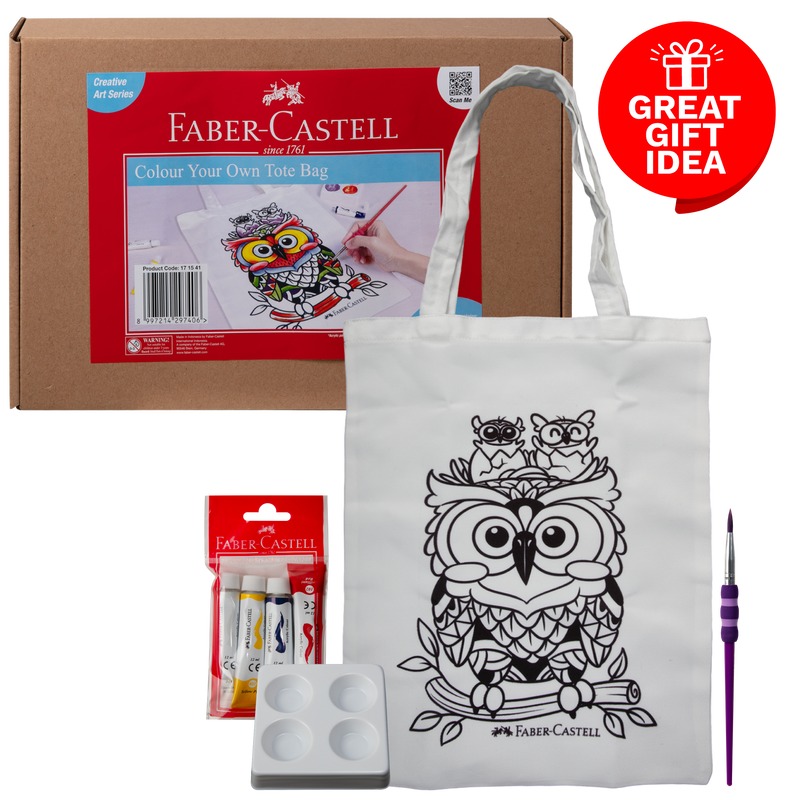 Gray Faber Castell Colour Your Own Tote Bag Kit Kids Kits