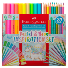 Dark Gray Faber Castell Pastel & Neon Inspiration Set, Box of 20 Drawing Accessories