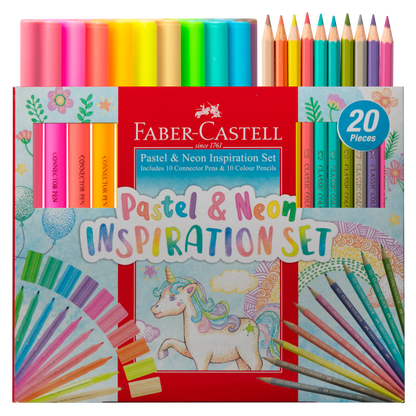 Dark Gray Faber Castell Pastel & Neon Inspiration Set, Box of 20 Drawing Accessories