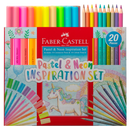 Dark Gray Faber Castell Pastel & Neon Inspiration Set, Box of 20 Drawing Accessories