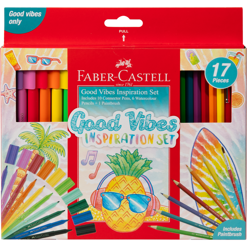 Sea Green Faber Castell Good Vibes Inspiration Set of 17 Drawing Accessories