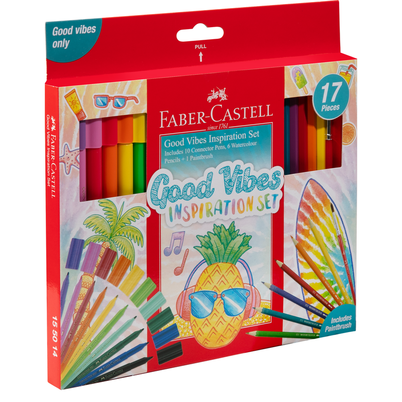 Gray Faber Castell Good Vibes Inspiration Set of 17 Drawing Accessories