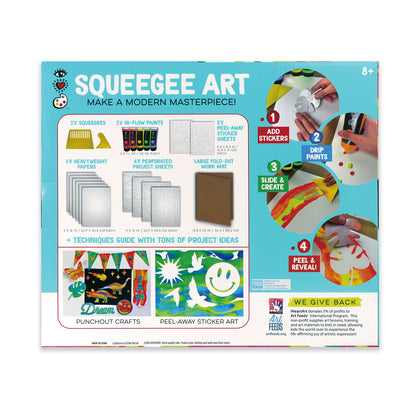 White Smoke I Heart Art Squeegee Art Set Kids Paint and Canvas