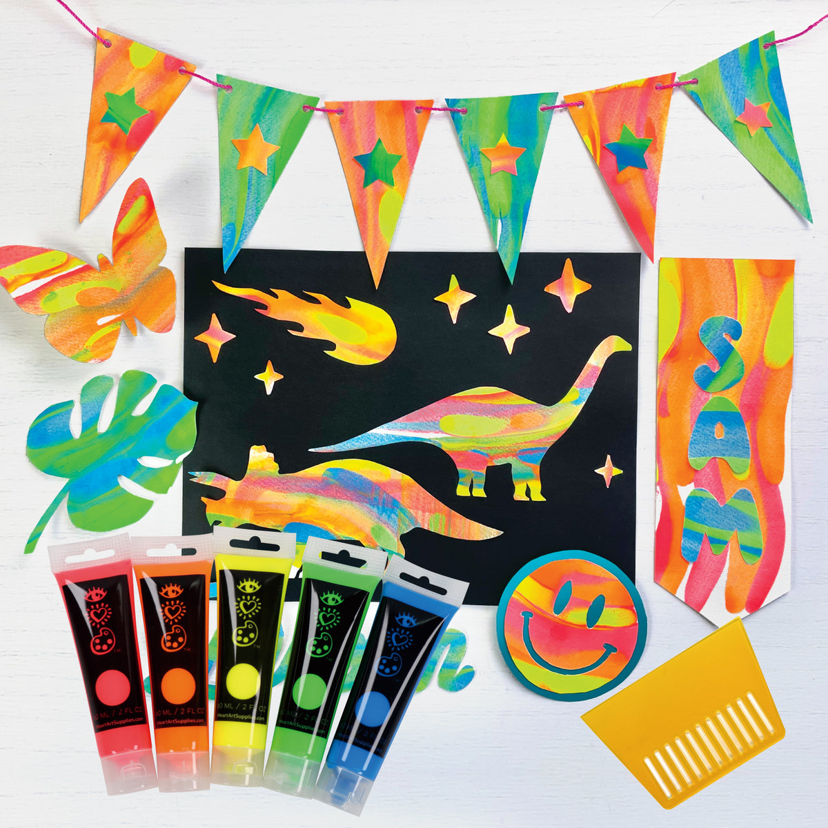 Lavender I Heart Art Squeegee Art Set Kids Paint and Canvas