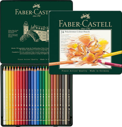 White Smoke Polychromos Colour Pencil Assorted, Tin of 24 Pencils
