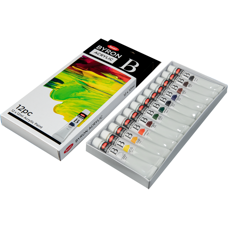 Jasart Byron Acrylic Paint Set of 12 x 12mL tubes