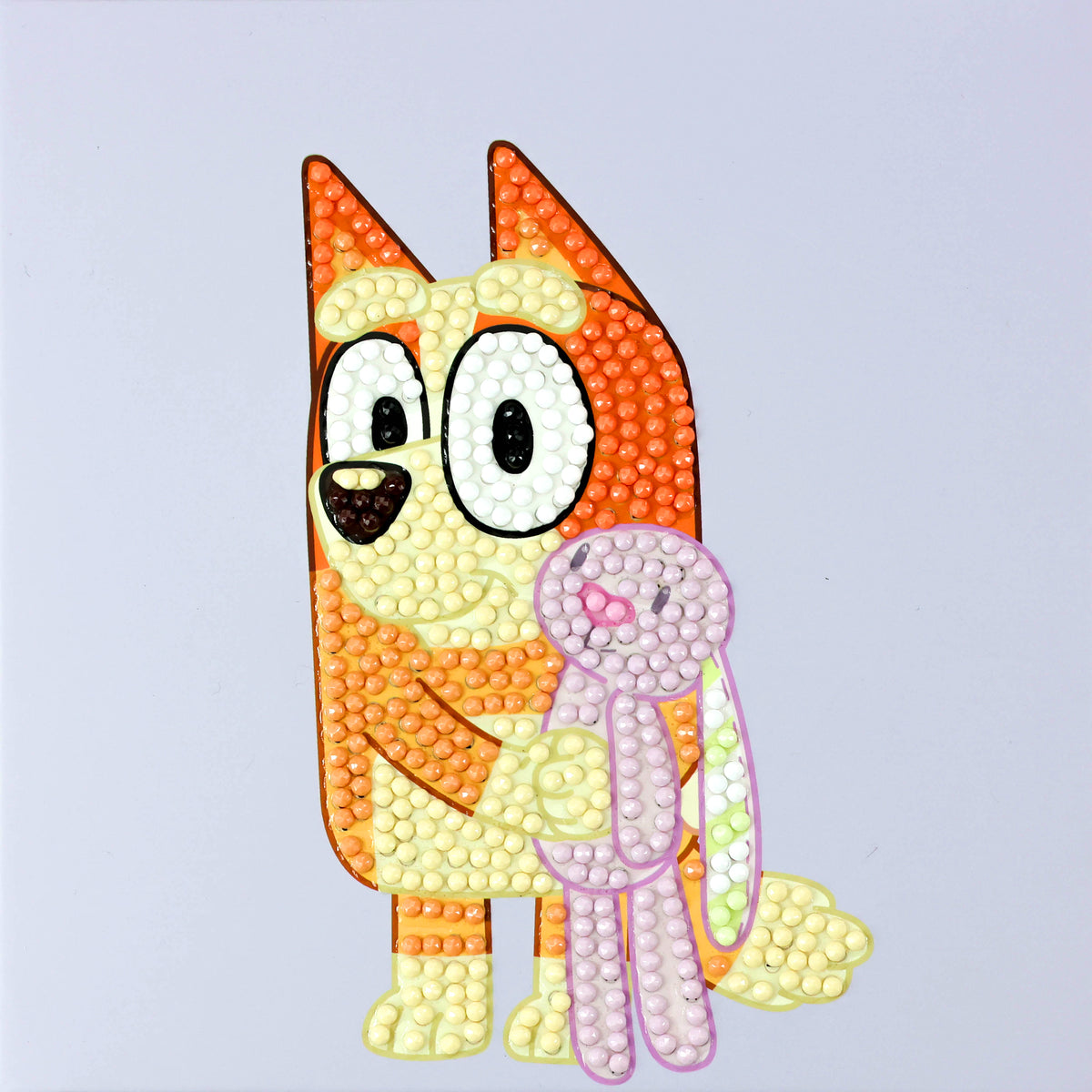 Light Gray Bluey Diamond Painting Box, 15x15cm -  002 Bingo & Floppy Kids Activities