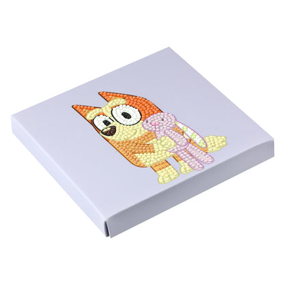 White Smoke Bluey Diamond Painting Box, 15x15cm -  002 Bingo & Floppy Kids Activities