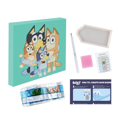 White Smoke Bluey Diamond Painting Box, 22x22cm -  006 The Heeler Family Kids Activities