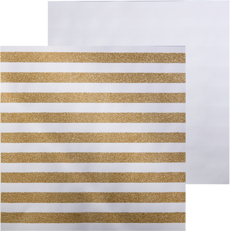 Light Gray Krafters Korner Glitter Stripe Paper Cardstock