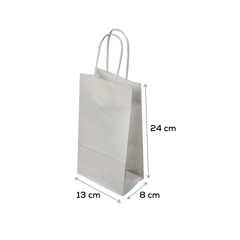 Gray Krafters Korner White Craft Paper Bags 3 Pack 24x13x8cm Gift Bags and Recloseable Bags