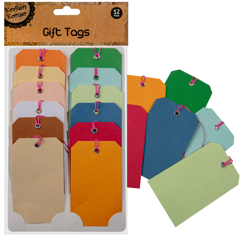Rosy Brown Krafters Korner Gift Tags with ribbon 12 Pack Quilting and Sewing Tools and Accessories