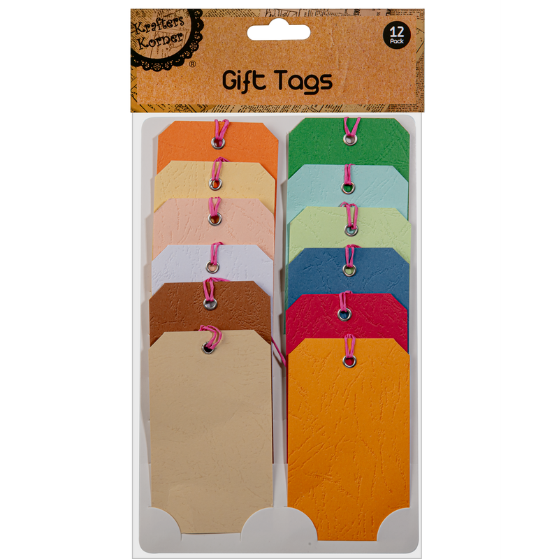 Rosy Brown Krafters Korner Gift Tags with ribbon 12 Pack Quilting and Sewing Tools and Accessories